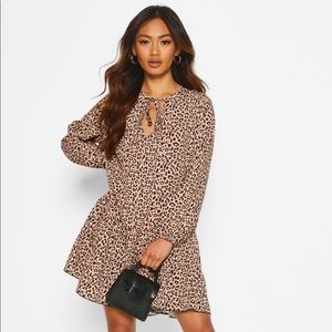 BNWT Boohoo Leopard Smock Dress